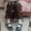 Japoński słodki kwiat sztruks szerokie nogawki spodnie na co dzień kobiety w stylu Vintage śliczne luźne spodnie dziewczyny Harajuku spodnie dresowe Kawaii Bloomers