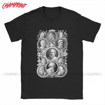 Griechische Philosophen Sokrates Platon Aristoteles T-Shirt Herren Reines Baumwoll-T-Shirt Rundhals-T-Shirt Kurzarm Kleidung Übergröße