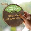 Rotatable Wooden Office Door Sign Meeting In Progress Office Door Busy Sign Welcome Please Knock Meeting Room Door Plaque Decoration