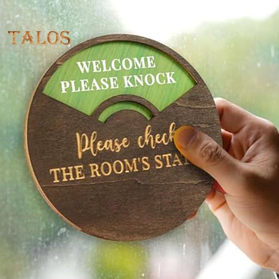 Rotatable Wooden Office Door Sign Meeting In Progress Office Door Busy Sign Welcome Please Knock Meeting Room Door Plaque Decoration