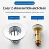Pop-up Design Bathroom Sink Plug, Bathroom Sink Drain Pipe, Brushed Nickel Surface, Suitable for Various Drain Holes, Anti-clogg