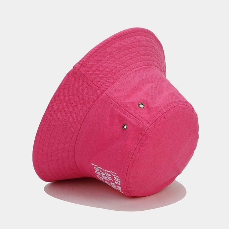 Embroidery Bucket Hat for Adult Outdoor Breathable Summer Spring Fisherman Hat