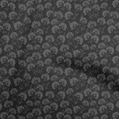 Cotton Flex Dark Gray Fabric Dotted Floral Sewing Material Print Fabric By The Yard 40 Inch