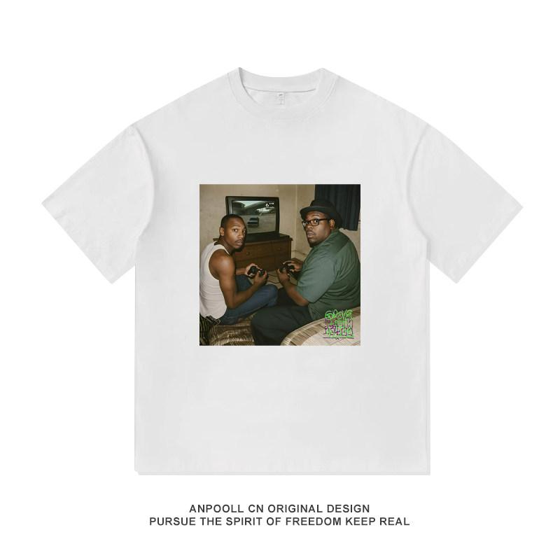 GTASA San Andreas CJ Groove Gangster American Heavyweight Pure Cotton ShortSleeved TShirt Mens Loose Clothing XL