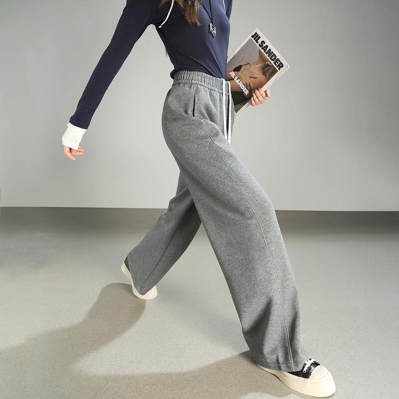 Demana Women's Korean Style Drawstring Micro-Flare Casual Pants