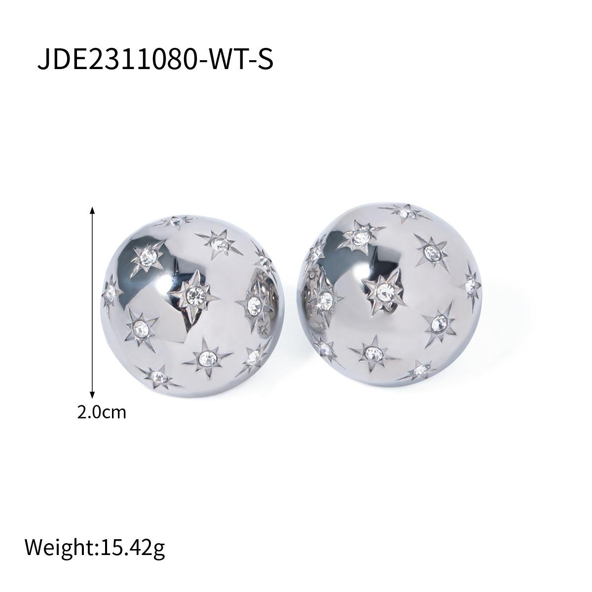 European and American stainless steel zircon earrings, earrings, light luxury ear buckles 18k gold-plated titanium steel