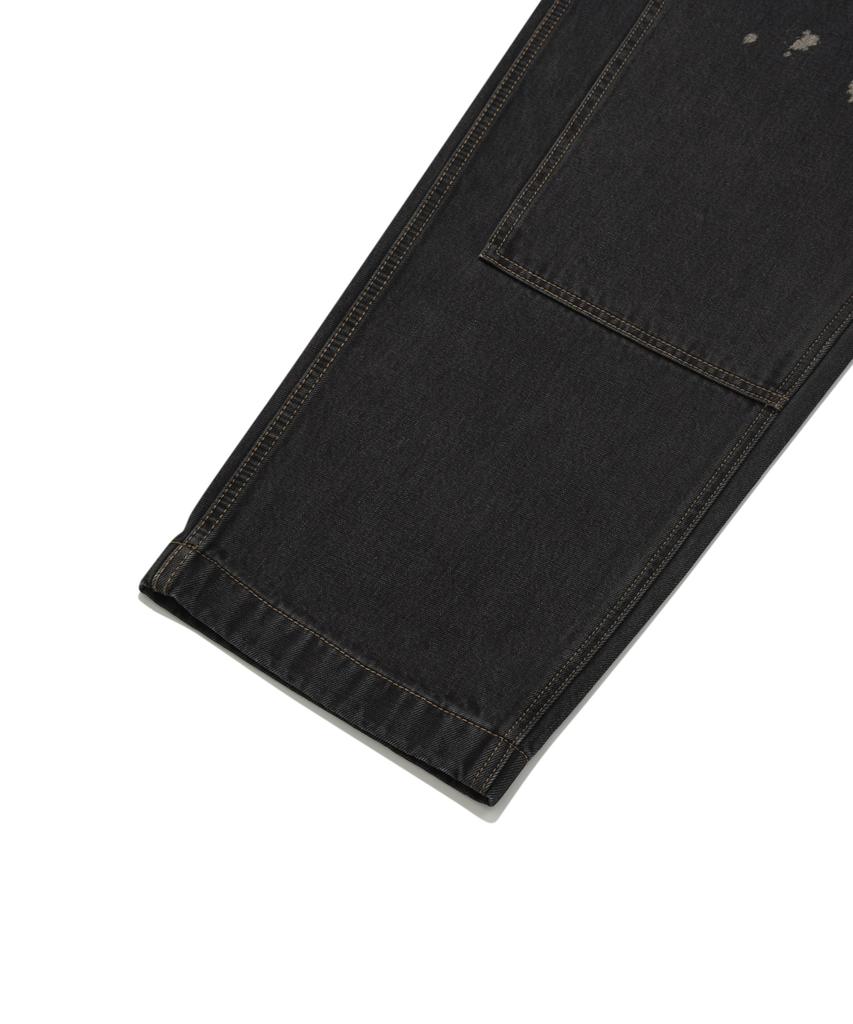 COVERNAT Denim Wide Double Knee Pants Black
