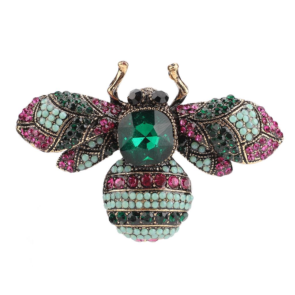 Brož Šperky Retro Bee Shape Alloy Atraktivní ozdobné kamínky Pin Ornament pro kabátový oblek