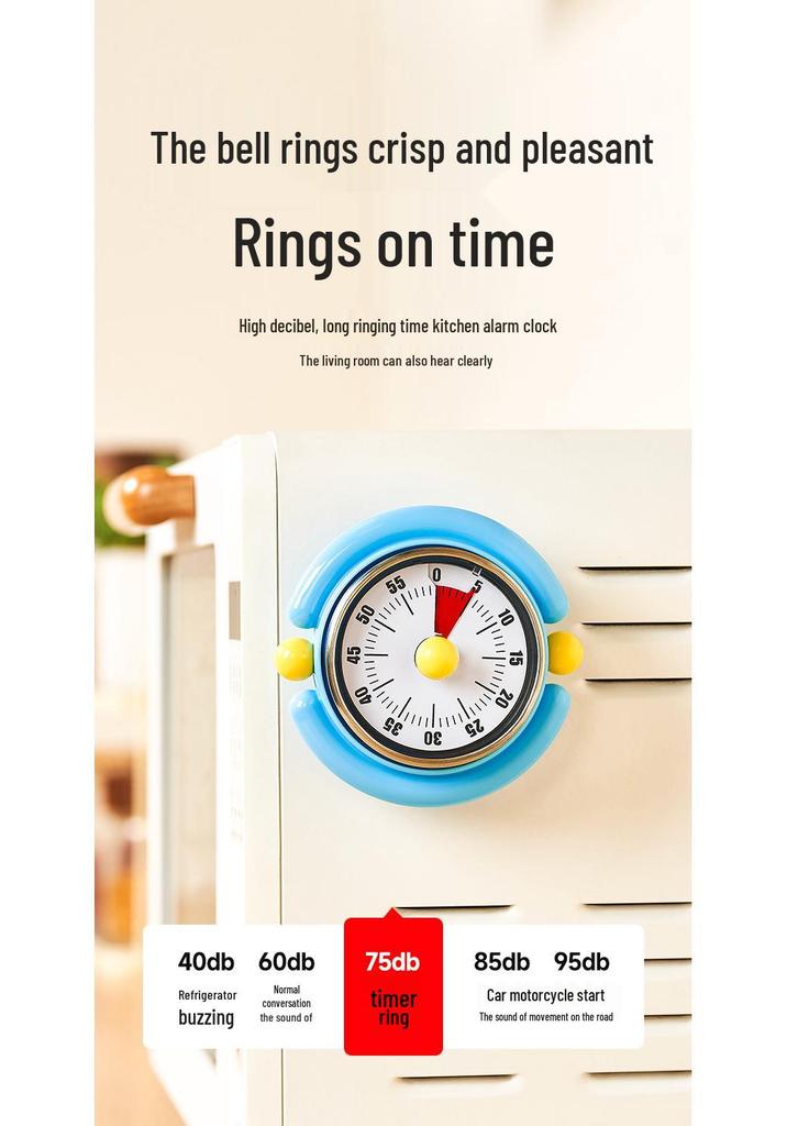 Magnetic Kitchen Timer: Visual Mechanical Reminder for Student Self-Discipline