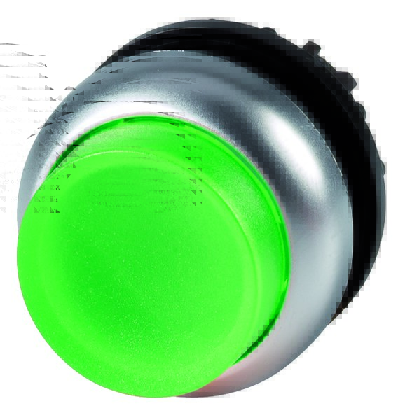 M22-DLH- Drive, Illuminated Protruding Green Push-button, Self-return
