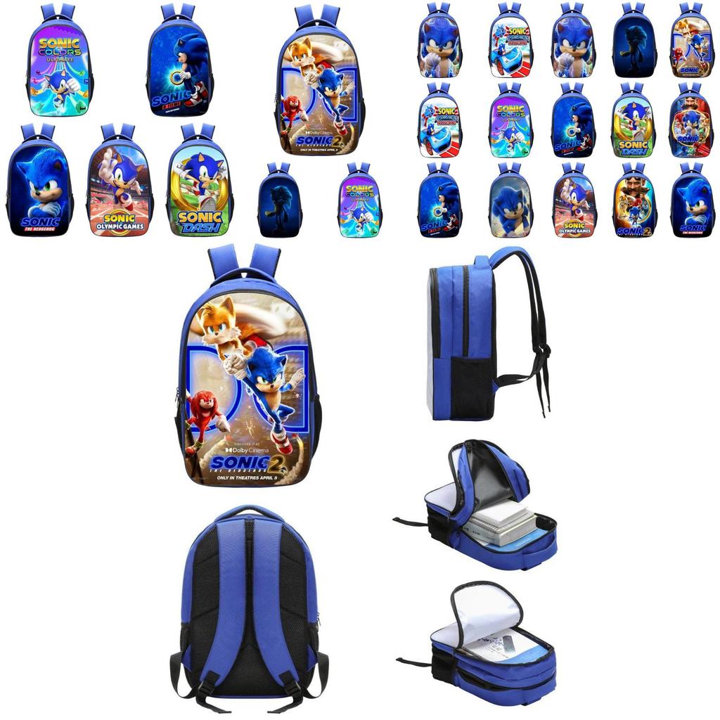 Sonic The Hedgehog 2 Children's Backpack For School Travel Colorful Artwork Unisex Design
