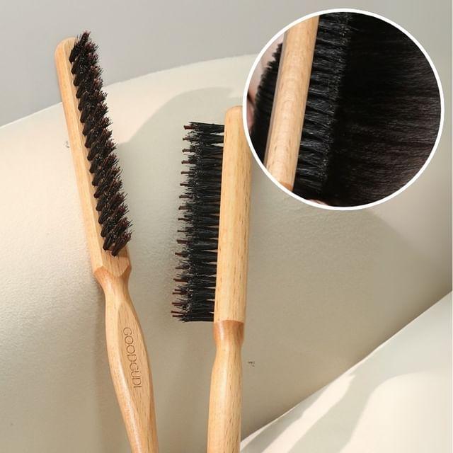 Lactacia - Wooden Handle Bristle Hair Brush Brown