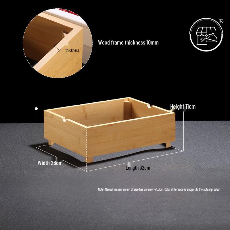 Handoon Small Bamboo Wood Buffet Display Stand