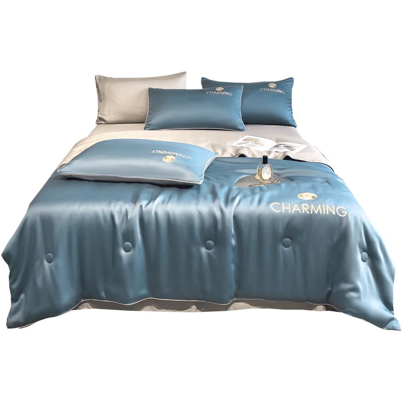 Muji Style Ice Silk Embroidered Summer Quilt 150cm*200cm