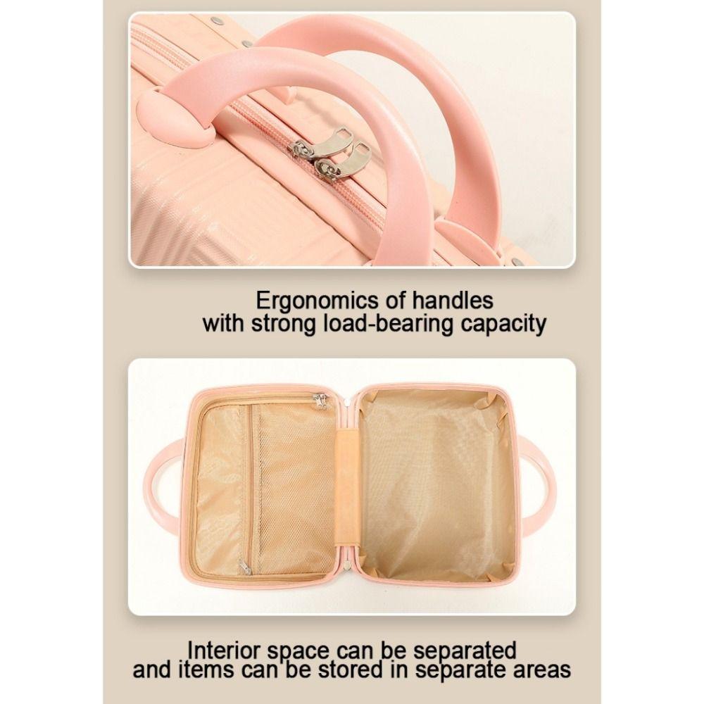 Handtasche Mini Handgepäck Koffer Kosmetik Gepäck Reisebox mit Riemen 14 Zoll Make-up Koffer Reise