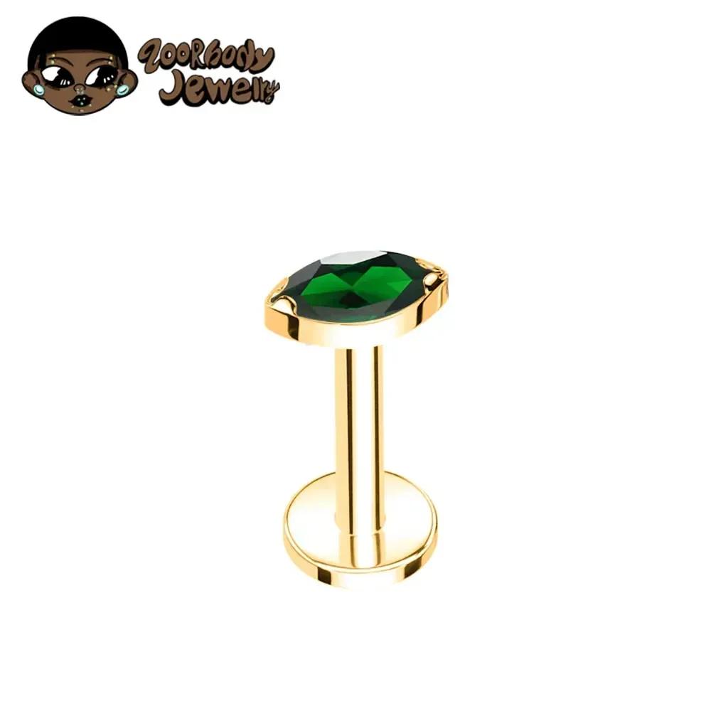 ASTM F136 Titan Labret Lippenpiercing 16G 18G Nasenring Tragus Marquise CZ Helix Knorpel Conch Ohrring Piercing Schmuck