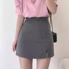 Women's Black High-Waisted Slit Midi A-Line Skirt - Spring/Autumn 2025