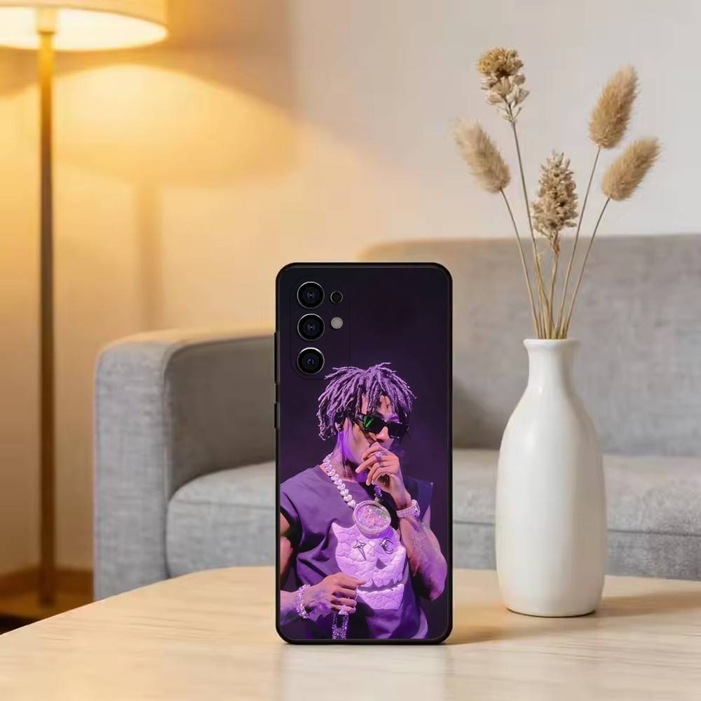 Schwarze, weiche Silikon-Handyhülle mit dem amerikanischen Rapper YB für Samsung S25, S24, S21, S22, S23, S30, Ultra, S20, Plus, Fe, Lite