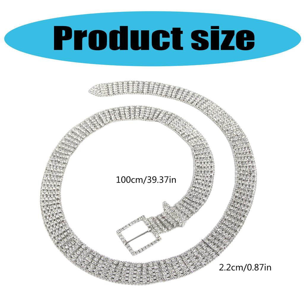 Elegant Full Rhinestone Belt for Women Square Buckle Corset Belt for Evening Party Dresses Wedding Bride Waist Ornament