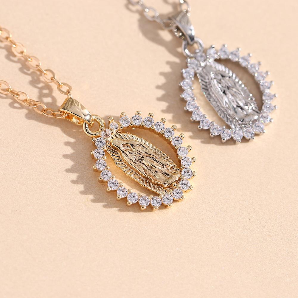 Virgin Jesus Religious Point Diamond Pendant Diy Collarbone Chain Necklace Pendant, Shoe And Hat Decoration, Jewelry Accessories