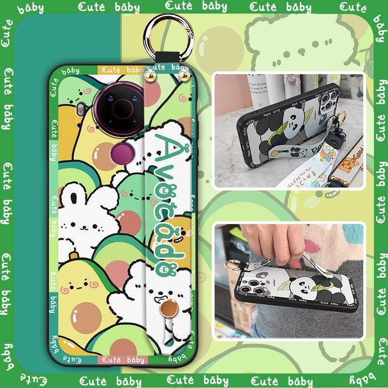 Wrist Strap Dirt-resistant Phone Case For Nokia 5.4 Back Cover Durable Wristband Silicone Soft case Protective Cartoon