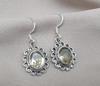 Lemon Quartz Sterling Silver Dangle Earrings: Floral Boho Jewelry