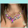 Geometric Water Diamond Pendant Necklace For Women With Gold Or Silver Plating For Casual Wear