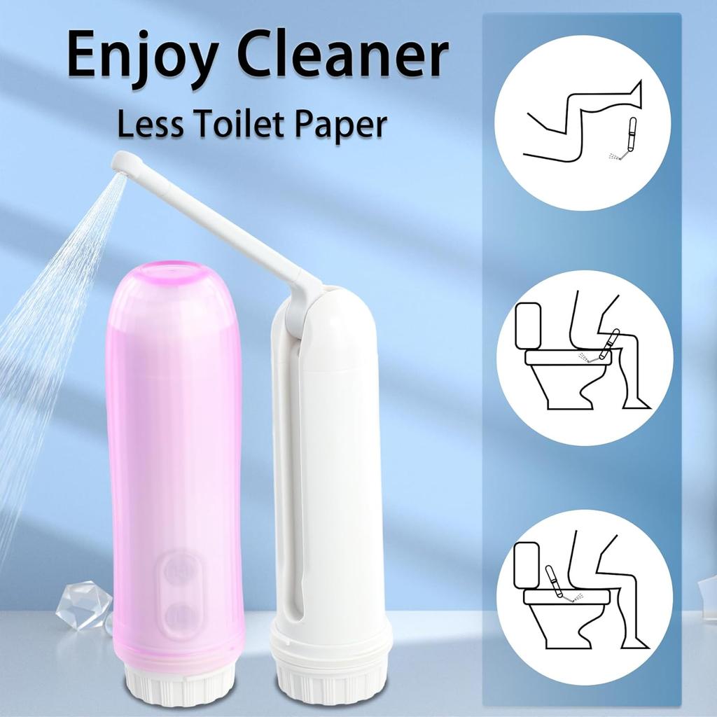 Portable Electric Foldable Handheld Travel Bidet - Mini Personal Hygiene Sprayer with 2 Pressure Options for Postpartum Care, Perineal & Hemorrhoid