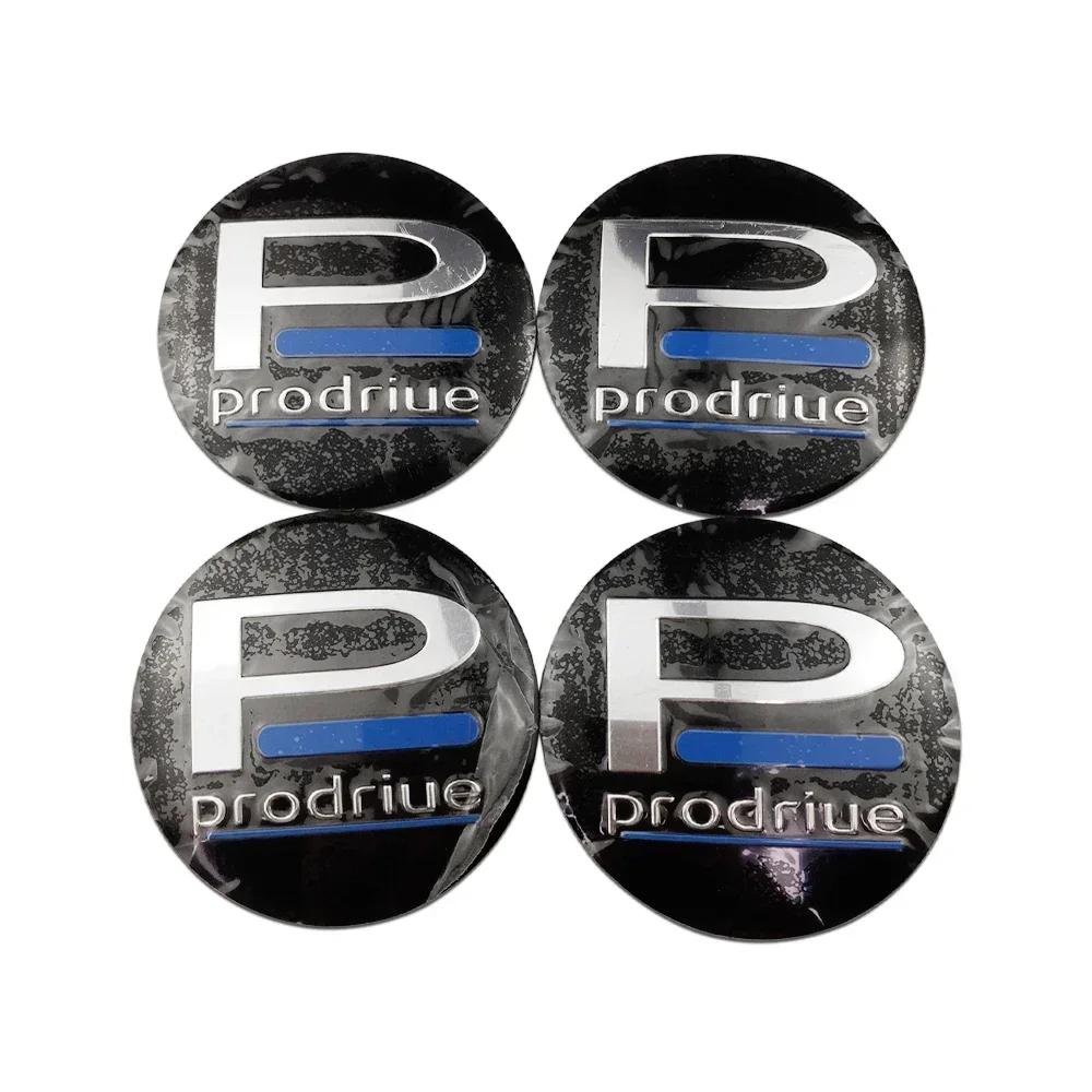 4PCS 56mm Prodriue Logo Alloy Car Wheel Center Hub Caps Stickers Accessories Prodriue