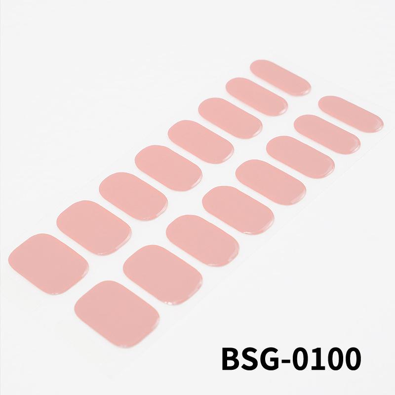 Nail Sticker Waterproof Lasting Stereoscopic Light Therapy Semi-curing Solid Color Japan and South Korea Gel Nail Sticker Nail Jewelry