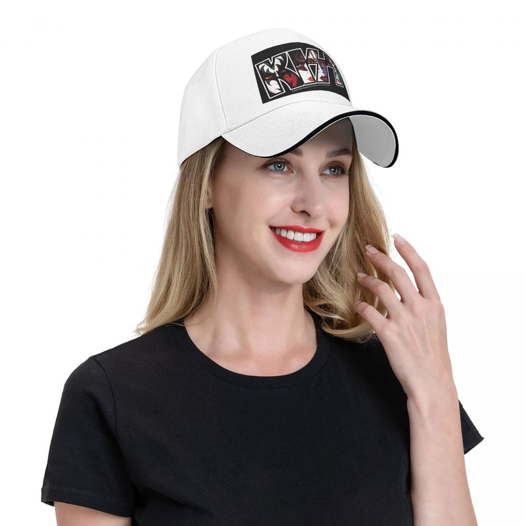 Kiss Rockband Logo Kappe Mode Lässig Baseballkappen Verstellbarer Hut Hip Hop Sommer Unisex Baseballmützen