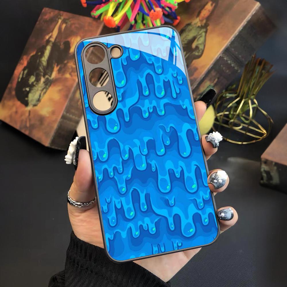 Slime Pattern Phone Case For Samsung Galaxy S25 S24 S23 S22 S20 S21 Note20 Ultra Plus Fe Colored Silver Cover