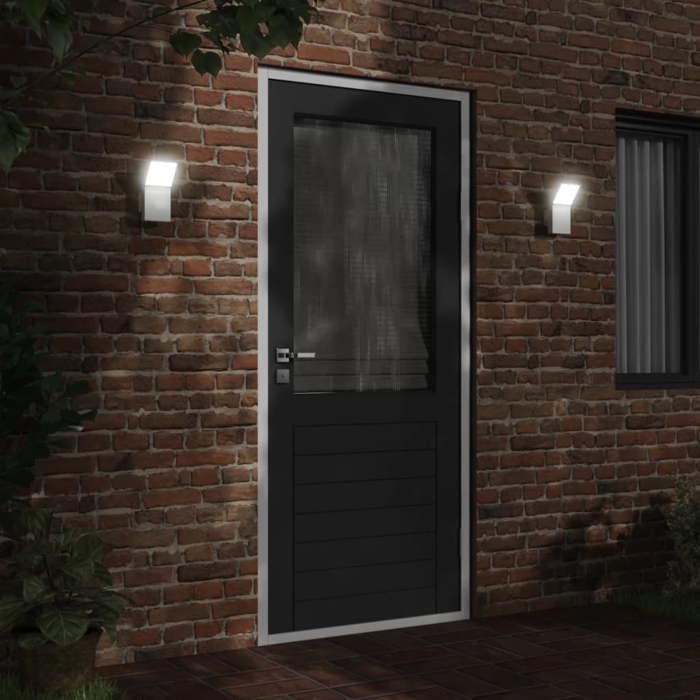 VidaXL Outdoor LED Wall Lights 2 Pcs White, Outdoor LED Wall Lighting, Garden Wall Lamp, Wall Sconce 4006273