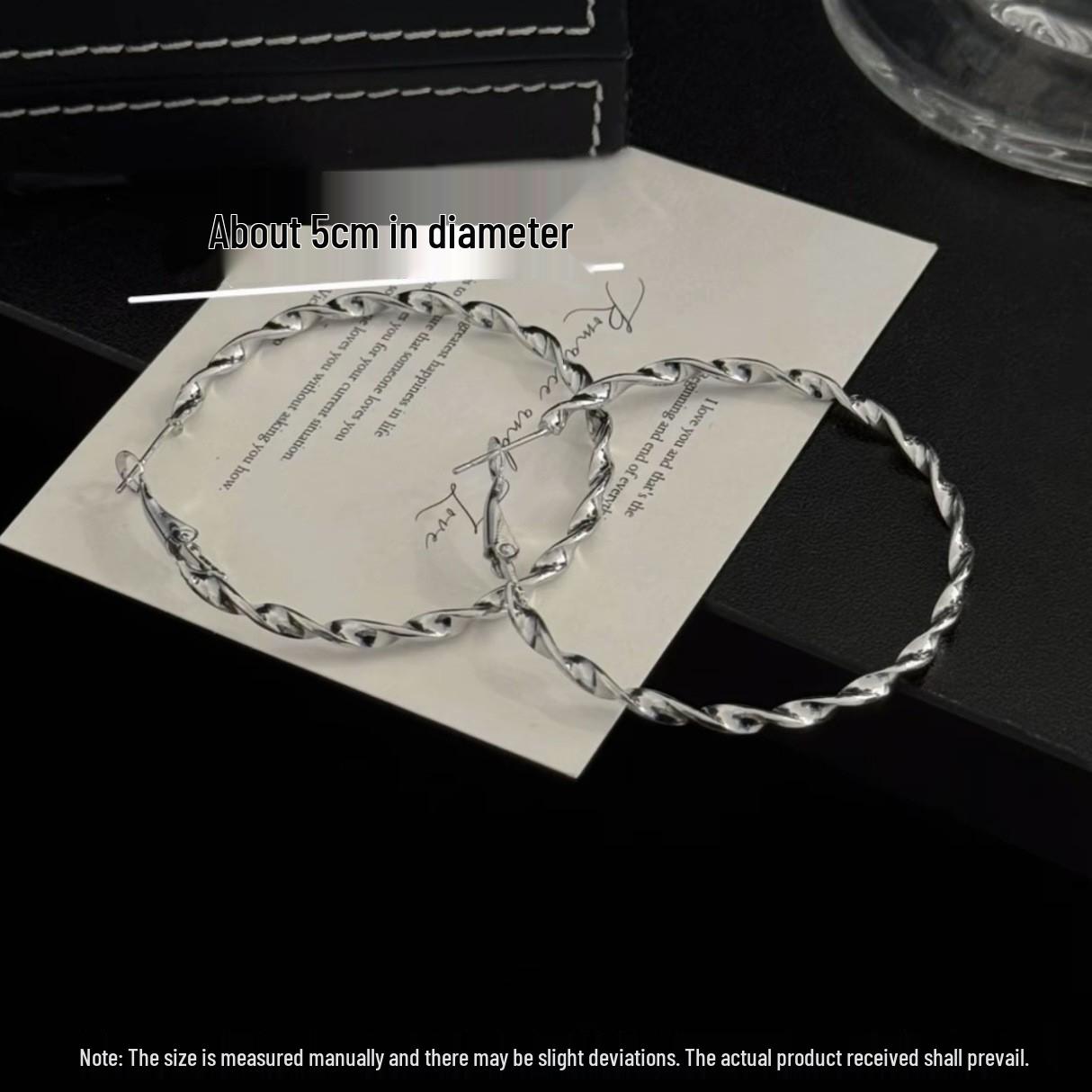 Elegant Silver Twisted Hoop Earrings - Luxury Design, High-End Versatility