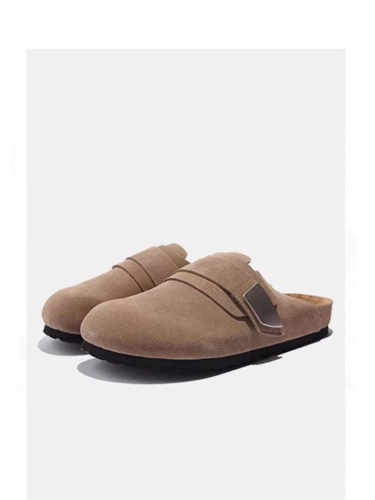 

Velcro Boken shoes half-drag women s summer wear 2025 new one-pedal soft-soled bag head single shoes are comfortable 43 верблюд