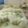 Class A Maternal And Infant Grade Ultra-Soft Double-Color Washed Cotton 4Pcs Set, Bed Sheet Quilt Cover, Student Dormitory 3Pcs Set, Bed Hat Factory