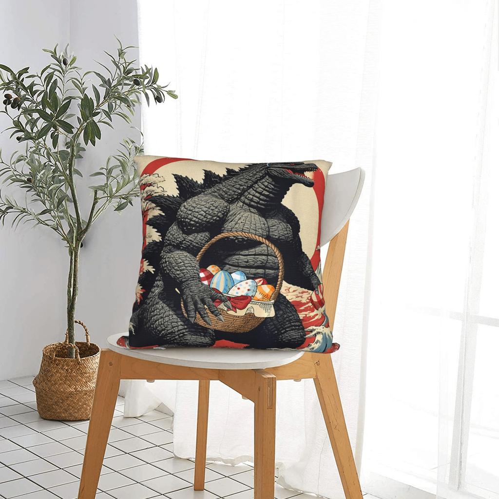 Kaiju Easter Monster Eggs Easter Day Pillowcases Funny Pillow Case For Living Room Sofa Soft Pillow Cover