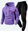 2025 Men's Pullover Hoodie and Jogger Set with Printed Logo