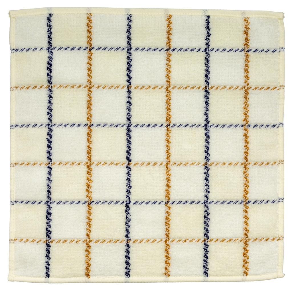 Nishio Imabari Towel Certified Hand Towel for Made in Checkered Imabari Towel Men, Japan, 100% Cotton, 25cm, Double-Sided Pile, Absorbent, Pattern,