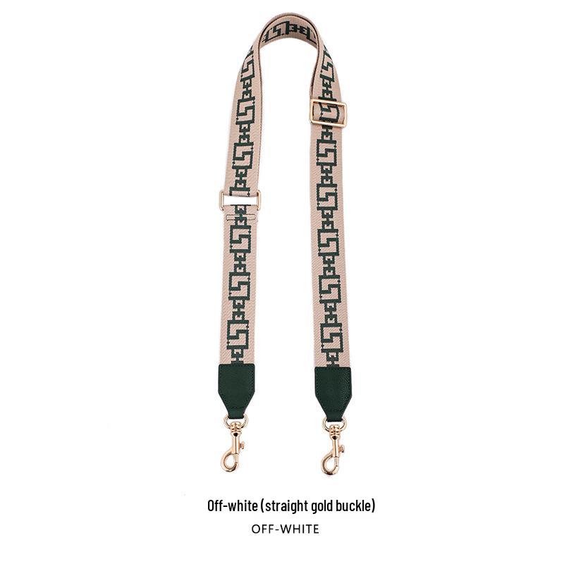 MHS-F-43 Crossbody Bag with Wide Lychee Grain Leather Strap and High-End Canvas Chain Pattern