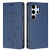 For Samsung Galaxy S25 Ultra Case RFID Blocking Wallet Stand Imprinted Cat Pattern Leather Phone Cover