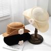 Elegant retro flower ruffled top hat, thousand gold wind sun hat, sunshade and sun protection, Hepburn wind beach hat for traveling