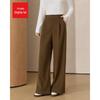 IEF Women's Thickened Wool-Blend Wide-Leg Trousers