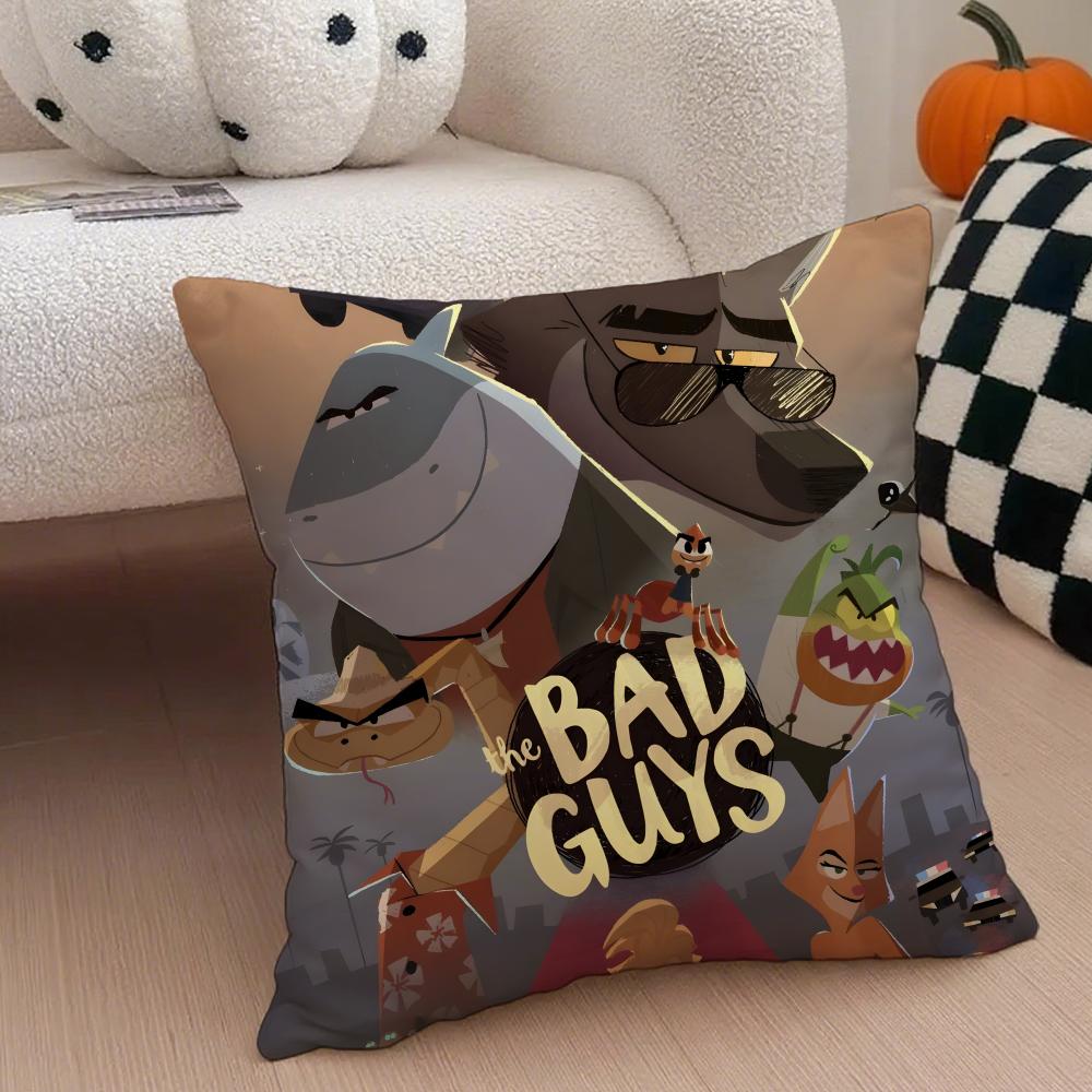 TThe Bad Guys Cushion Cover Throw Pillow Cover Hidden Button Durable Polyester Chair Cushion