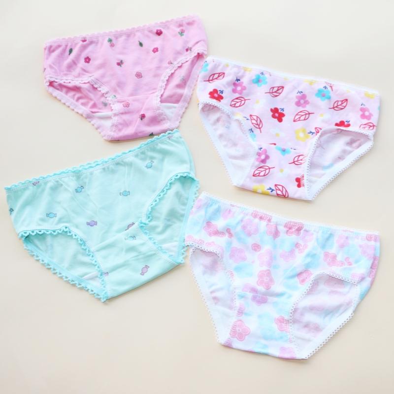12PC/Set Baby Girls Briefs Cotton Panties Kids Floral Underwears Children Short Underpants For 2-12Years