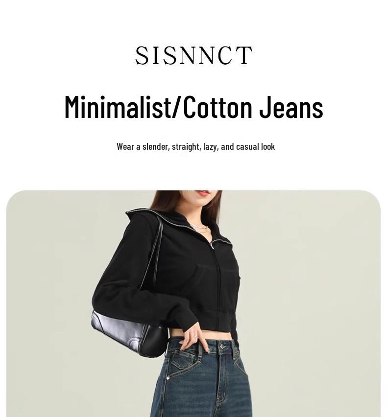 High-Waisted Wide-Leg Petite Slimming Jeans for Pear-Shaped Figures - Spring & Autumn 2025 Collection