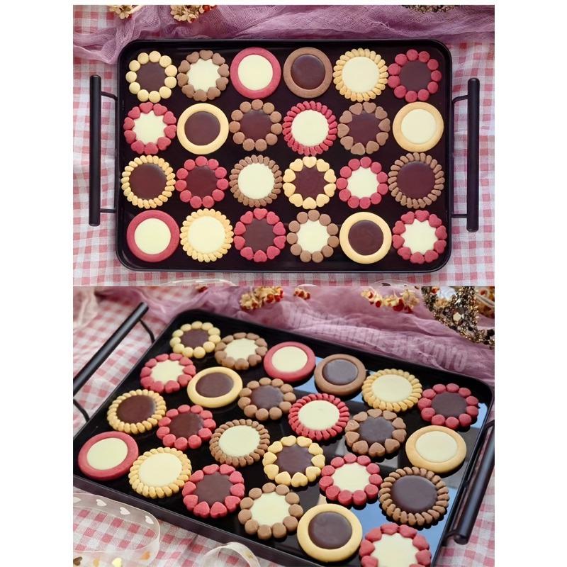 Vintage-Inspired Classic Sandwich Cookie Molds - DIY Valentine'S Day Chocolate,Jam,and Cheese Biscuits with Heart and Floral Designs,Baking Essentials