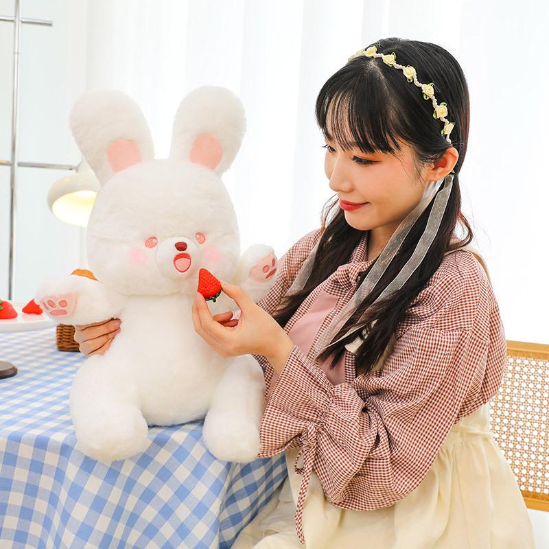 Cute Waving Series Plush Toy Rabbit Cat Pillow Children Comfort Fox Cushion Grab Machine Doll Gift