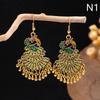 1Pair Peacock Earrings For Women Ethnic Earrings Pendientes Boho Bell Tassel Vintage Broncos Jewelry