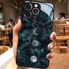 Different Phases Moon Tempered Glass Phone Case For iPhone 17 16 Pro Max 15 14 13 12 11 Pro 17Air 16E 7 8 Plus XR XS X Cover